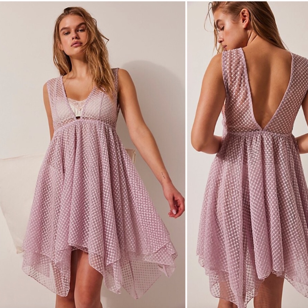 FP Intimatley Time Of Season Slip Sheer Mesh Embroidered Ballet Fairy Dress XS